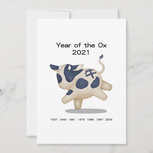Jaar van de Os Schattig Persoonlijk Dierenriem 202 (Voorkant)