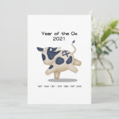 Jaar van de Os Schattig Persoonlijk Dierenriem 202 (Staand voorkant)