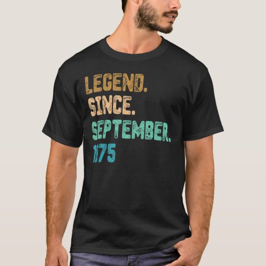 Jaar van de Oude Legende sinds september 1975psd B T-shirt (Voorkant)