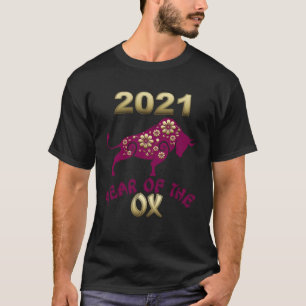 Jaar van de OX 2021 Chinees sterrenbeeld Maan Nieu T-shirt