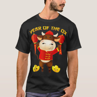 Jaar van de OX 2021 Grappig gelukkig Chinees Nieuw T-shirt
