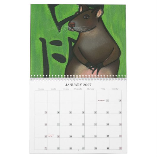 Jaar van de Ox, Bungalow Art2009 CalendarYear o... Kalender (Jan 2027)