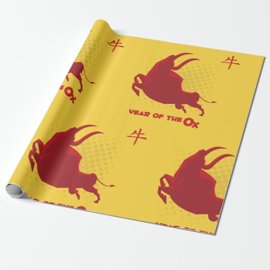 Jaar van de OX Cadeaupapier (Uitgerold)