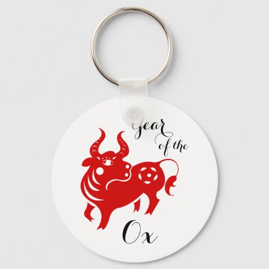 Jaar van de Ox Chinese Horoscope Magnets Sleutelhanger (Voorkant)