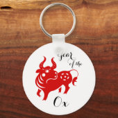 Jaar van de Ox Chinese Horoscope Magnets Sleutelhanger (Voorkant)