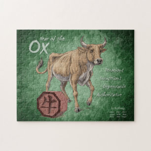 Jaar van de Ox Chinese Zodiac Art Legpuzzel