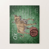 Jaar van de Ox Chinese Zodiac Art Legpuzzel (Verticaal)