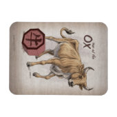 Jaar van de Ox Chinese Zodiac Art Magneet (Horizontaal)