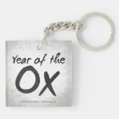 Jaar van de Ox Chinese Zodiac Art Sleutelhanger (Achterkant)