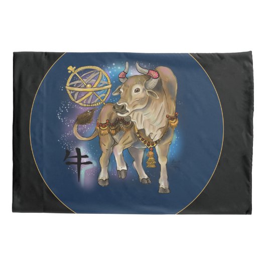 Jaar van de Ox Chinese Zodiac Kussensloop (Achterkant)