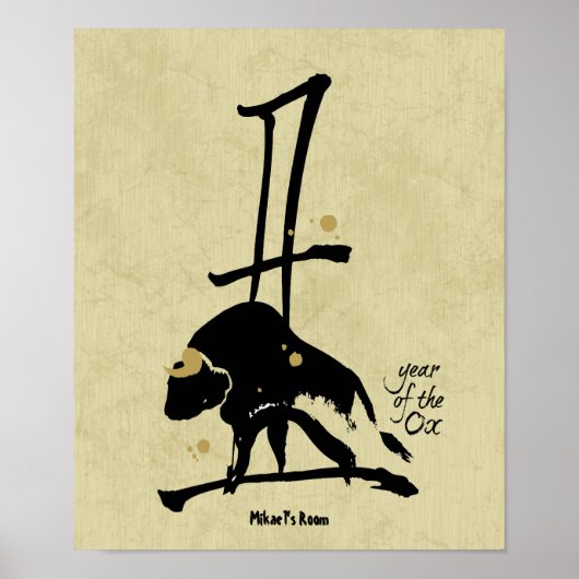 Jaar van de Ox - Chinese Zodiac Poster (Voorkant)