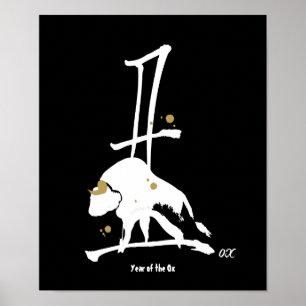 Jaar van de Ox - Chinese Zodiac Poster