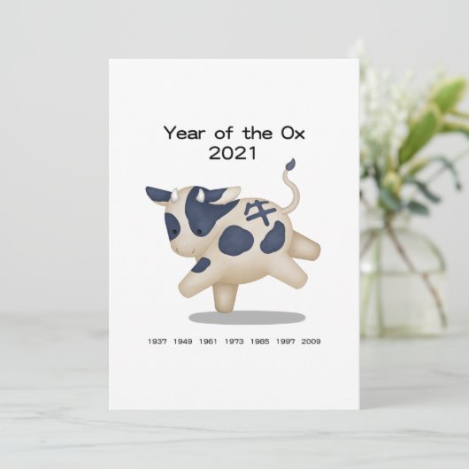 Jaar van de Ox Cute Zodiac 2021 Persoonlijk (Staand voorkant)