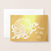 Jaar van de Ox Folie Kaarten (Voorkant met envelop)