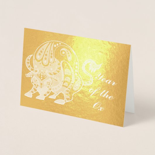 Jaar van de Ox Folie Kaarten (Voorkant)