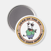 Jaar van de Ox Gift Magneet (Voorkant / Achterkant)