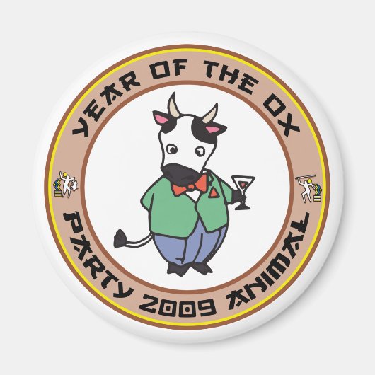 Jaar van de Ox Gift Magneet (Voorkant)