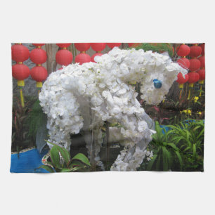 Jaar van de paarden 春 節 馬 ... Chinese ventilator Theedoek