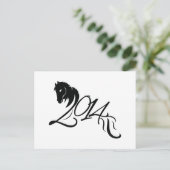 Jaar van de Paarden 2014 Feestdagenkaart (Staand voorkant)