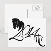 Jaar van de Paarden 2014 Feestdagenkaart (Voorkant / Achterkant)