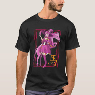 Jaar van de Paarden Chinees Zodiac Witch Halloween T-shirt