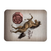 Jaar van de Paarden Chinese Zodiac Animal Art Magneet (Horizontaal)
