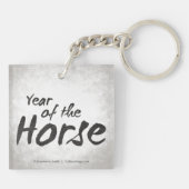 Jaar van de Paarden Chinese Zodiac Animal Art Sleutelhanger (Achterkant)