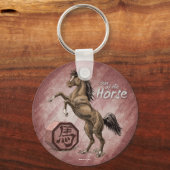 Jaar van de Paarden Chinese Zodiac Animal Art Sleutelhanger (Voorkant)
