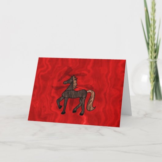 Jaar van de paarden feestdagen kaart (Voorkant)