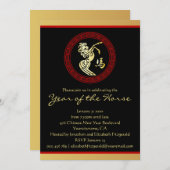 Jaar van de Paarden GR Chinees nieuwjaar Kaart (Voorkant / Achterkant)