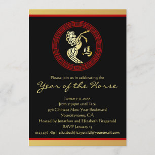 Jaar van de Paarden GR Chinees nieuwjaar Kaart