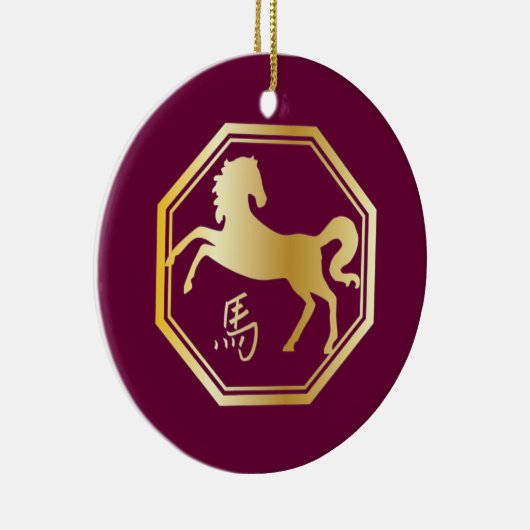 Jaar van de paarden keramisch ornament (Rechts)