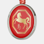 Jaar van de paarden metalen ornament (Links)