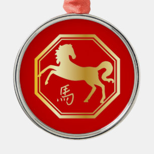 Jaar van de paarden metalen ornament