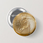 Jaar van de paarden ronde button 5,7 cm (Voorkant /achterkant)