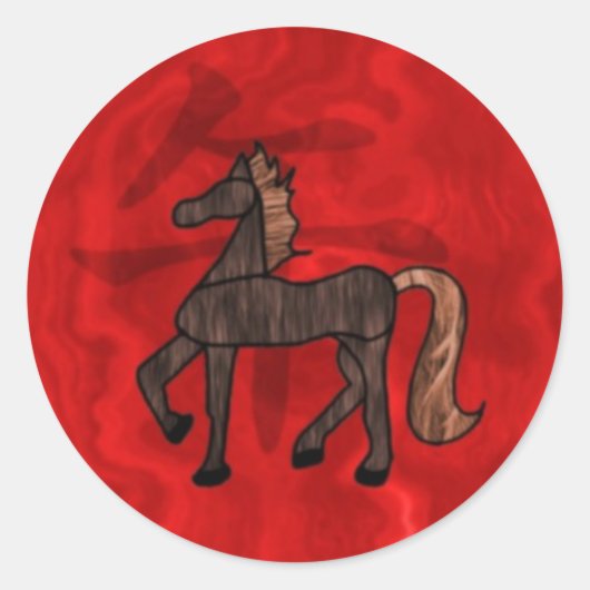 Jaar van de paarden ronde sticker (Voorkant)