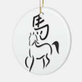 Jaar van de paardenkalligrafie keramisch ornament (Links)