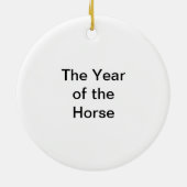 Jaar van de paardenkalligrafie keramisch ornament (Achterkant)