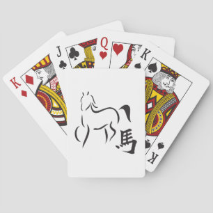 Jaar van de paardenkalligrafie pokerkaarten