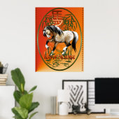 Jaar van de paardenovalen poster (Thuiskantoor)
