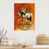 Jaar van de paardenovalen poster (Keuken)
