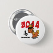 Jaar van de paardenpest 2014 ronde button 5,7 cm (Voorkant /achterkant)