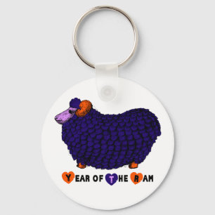 Jaar van de Paarse Sleutelhanger van schapen en ge