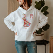 Jaar van de Rabbit 2023 Red Rabbit origami Hoodie