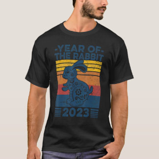 Jaar van de Rabbit 2023 Retro Sunset Chinese New Y T-shirt