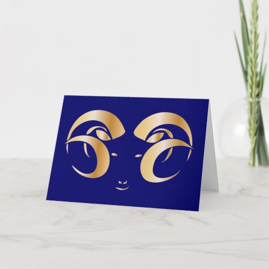Jaar van de Ram/Schapen Feestdagen Kaart (Voorkant)
