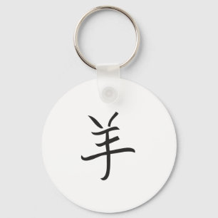 Jaar van de Ram/Sheep Chinese Lettering Sleutelhanger