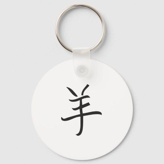 Jaar van de Ram/Sheep Chinese Lettering Sleutelhanger (Voorkant)