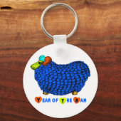 Jaar van de Ram Sheep of Goat Blue Sleutelhanger (Voorkant)