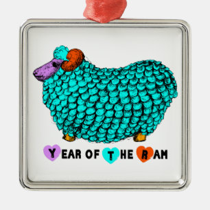 Jaar van de Ram Sheep of Goat - Metalen Ornament